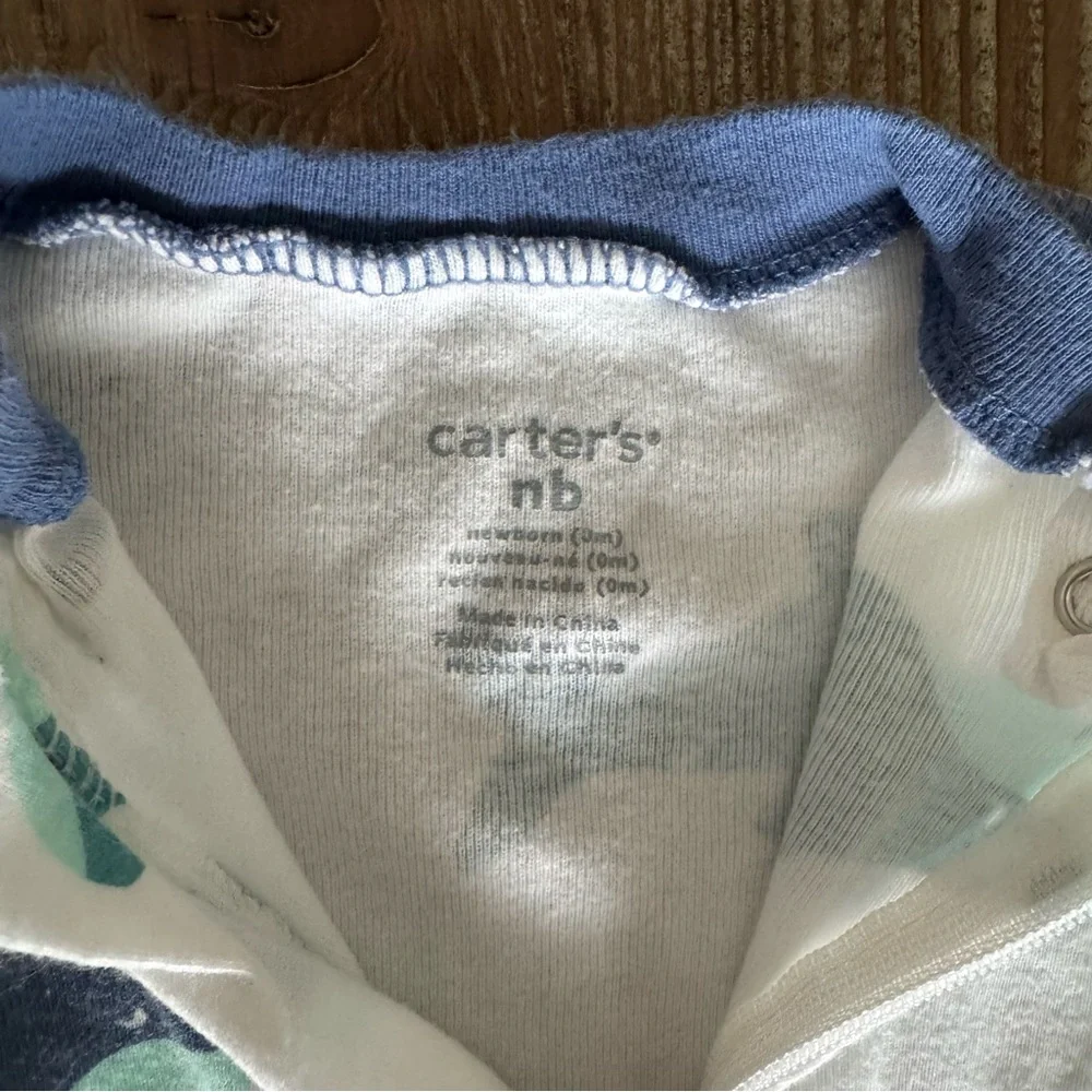 Carter’s Shark Zip-Up Footless Sleep & Play Onesie | NB